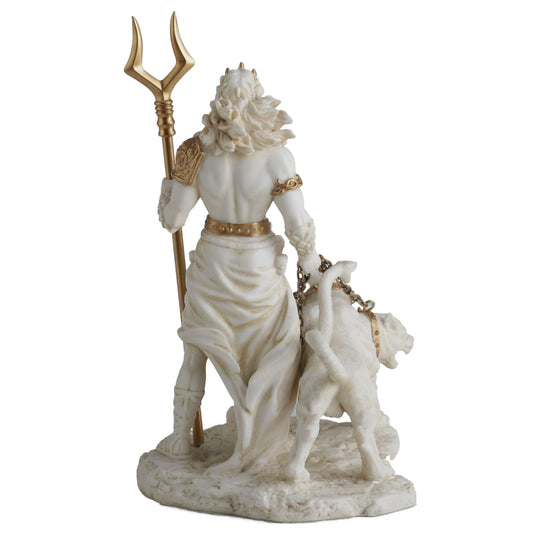 Hades Greek God Of The Underworld With Cerberus 16.5cm Veronese White Statue