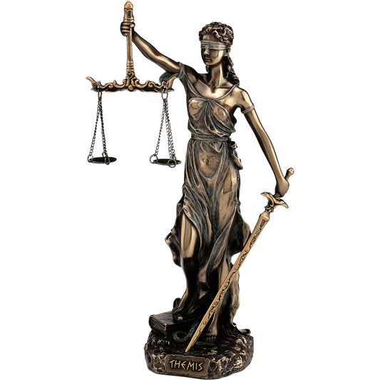 Themis Goddess of Justice Statue – 20cm Veronese Cold-Cast Bronze Greek Mythology Figurine