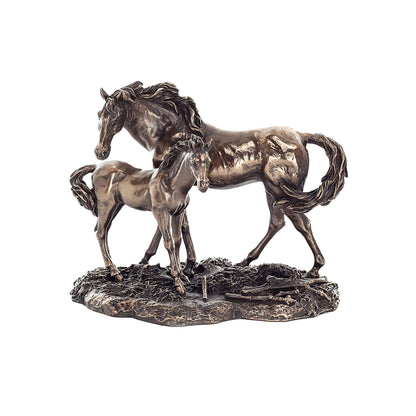 Mother & Foal 15cm Veronese Cold-Cast Bronze Statue – A Symbol of Love & Protection