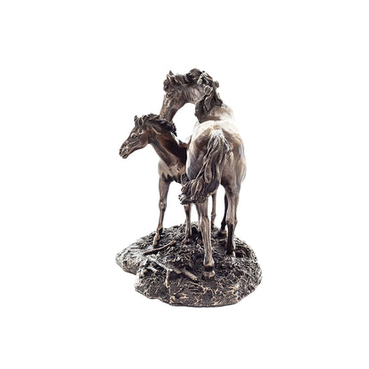 Mother & Foal 15cm Veronese Cold-Cast Bronze Statue – A Symbol of Love & Protection
