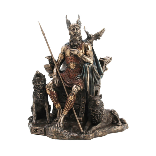 Odin, Norse God of Wisdom & War Statue – 26cm Veronese Cold-Cast Bronze Figurine