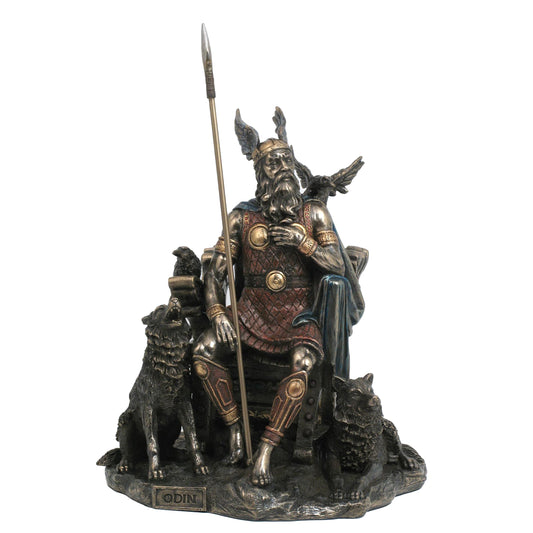 Odin, Norse God of Wisdom & War Statue – 26cm Veronese Cold-Cast Bronze Figurine