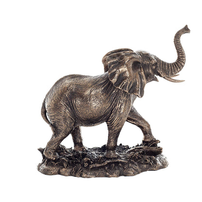 Majestic Elephant Statue – 16cm Veronese Cold-Cast Bronze African Wildlife Figurine