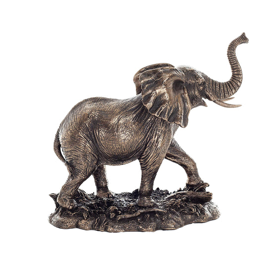 Majestic Elephant Statue – 16cm Veronese Cold-Cast Bronze African Wildlife Figurine