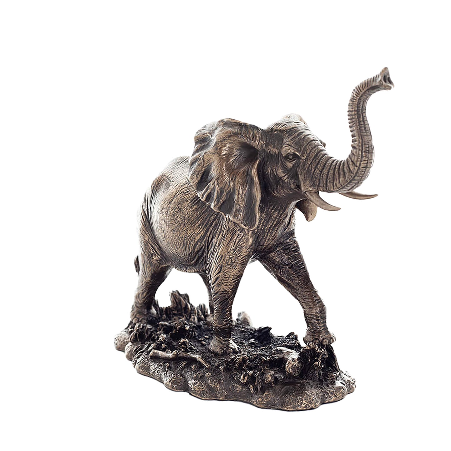 Majestic Elephant Statue – 16cm Veronese Cold-Cast Bronze African Wildlife Figurine