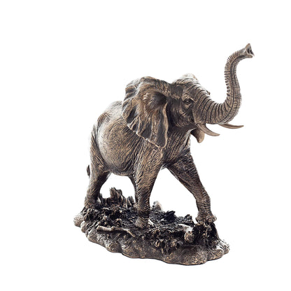 Majestic Elephant Statue – 16cm Veronese Cold-Cast Bronze African Wildlife Figurine