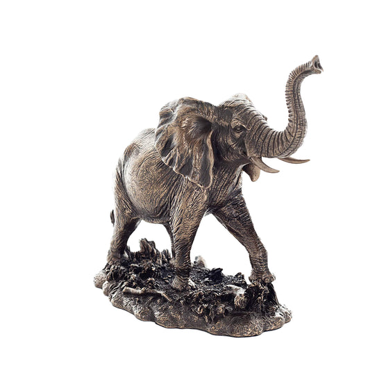 Majestic Elephant Statue – 16cm Veronese Cold-Cast Bronze African Wildlife Figurine
