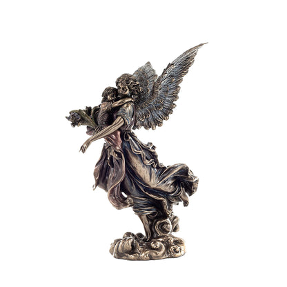 Guardian Angel with Child 27cm Veronese Cold-Cast Bronze Statue – Symbol of Protection and Love