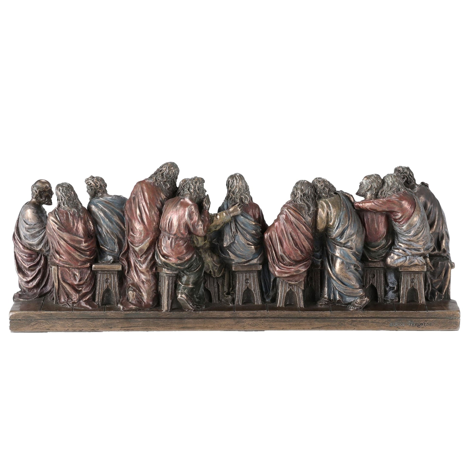 The Last Supper 23,5x8.5cm Veronese Cold-Cast Bronze Statue – Leonardo da Vinci Inspired