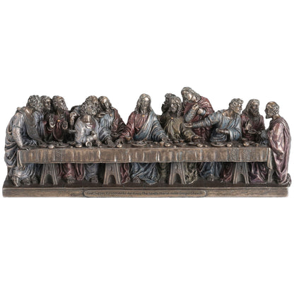 The Last Supper 23,5x8.5cm Veronese Cold-Cast Bronze Statue – Leonardo da Vinci Inspired
