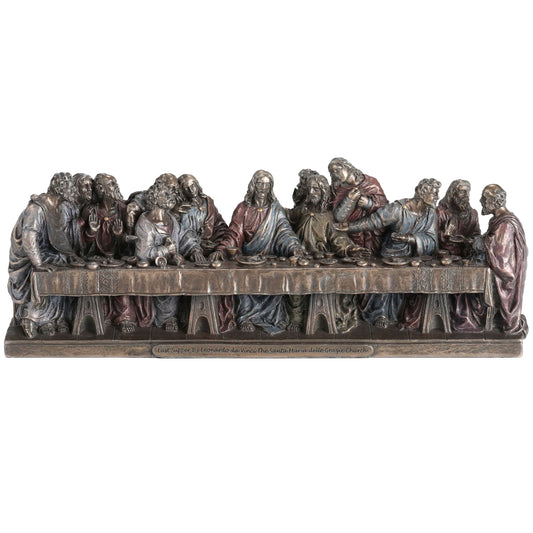 The Last Supper 23,5x8.5cm Veronese Cold-Cast Bronze Statue – Leonardo da Vinci Inspired