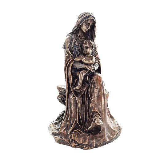 Virgin Mary & Baby Jesus 17cm Veronese Cold-Cast Bronze Statue – Madonna & Child Figurine
