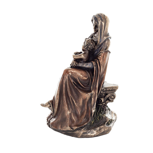 Virgin Mary & Baby Jesus 17cm Veronese Cold-Cast Bronze Statue – Madonna & Child Figurine