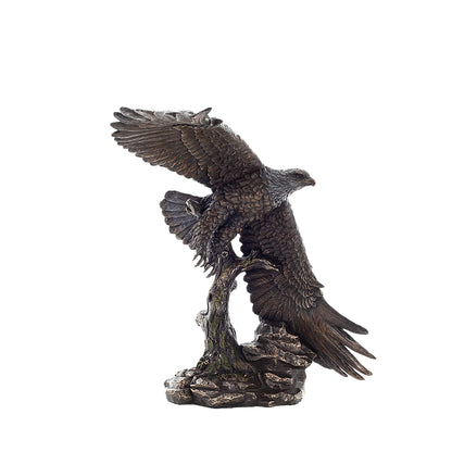 Red Kite Eagle Statue – 38x54cm Veronese Cold-Cast Bronze Majestic Bird of Prey Figurine