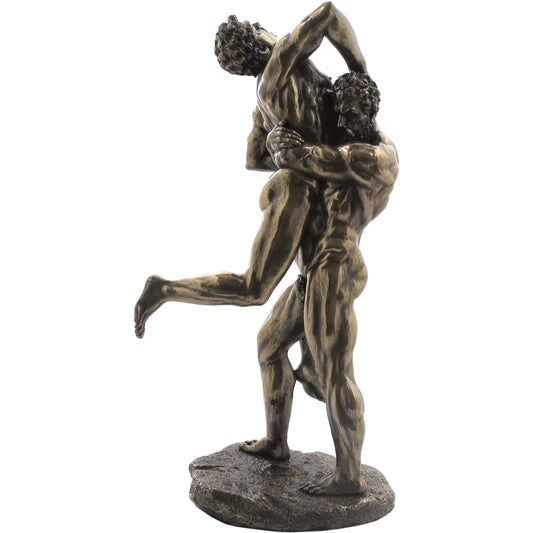 Hercules Wrestling Antaeus – 27.5cm Veronese Cold-Cast Bronze Mythological Statue