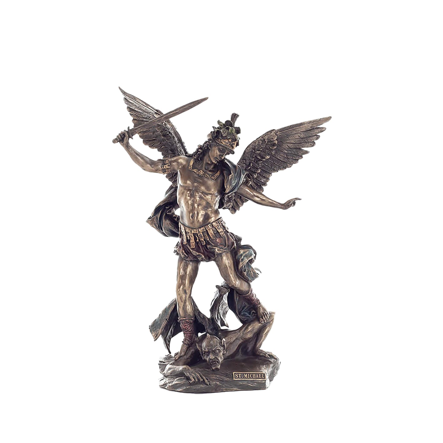 Archangel Saint Michael 28cm Veronese Cold-Cast Bronze Statue – Defender of Faith Figurine