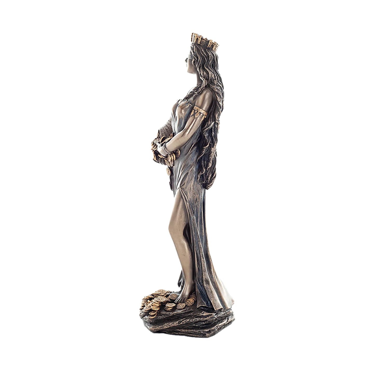 Fortuna Goddess of Luck Statue – 18,5cm Veronese Cold-Cast Bronze Roman Mythology Figurine
