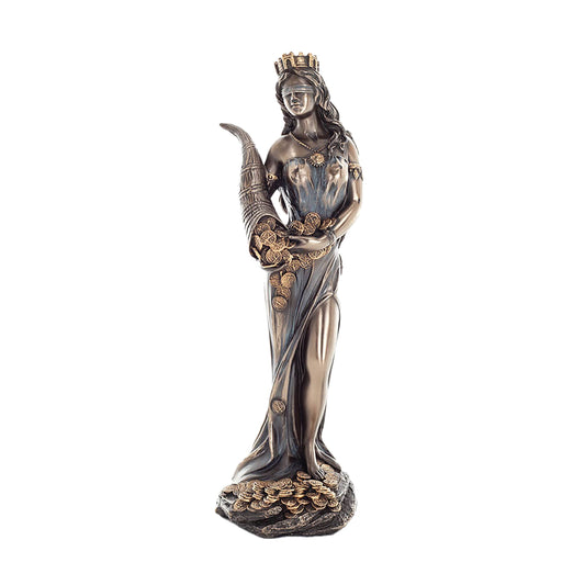 Fortuna Goddess of Luck Statue – 18,5cm Veronese Cold-Cast Bronze Roman Mythology Figurine