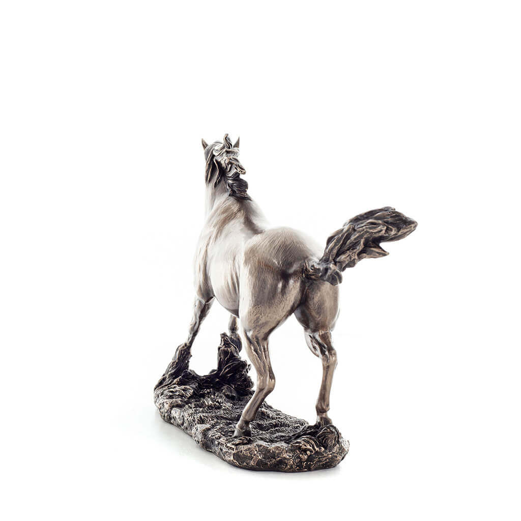 Galloping Horse 34.5x22cm Veronese Cold-Cast Bronze Statue – Symbol of Freedom