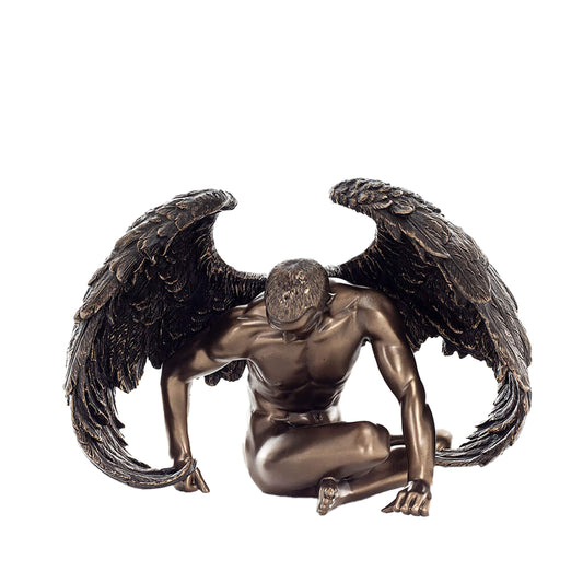Fallen Angel 20x14cm Veronese Cold-Cast Bronze Statue – Symbol of Sorrow and Redemption