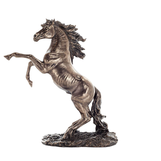 Majestic Rearing Horse 28x31cm Veronese Cold-Cast Bronze Statue – Equestrian Elegance