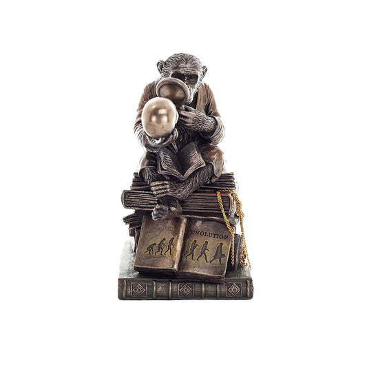 Wise Monkey of Evolution Statue 17.5cm Veronese Cold-Cast Bronze – Knowledge and Reflection
