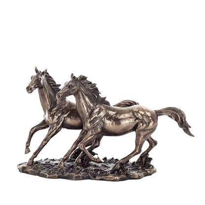 Running Horses 28x16cm Veronese Cold-Cast Bronze Statue – Symbol of Strength & Freedom