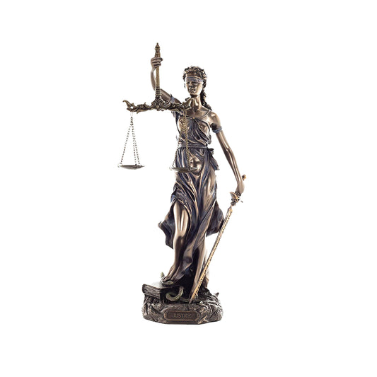 Themis Goddess of Justice Statue – 30cm Veronese Cold-Cast Bronze Greek Mythology Figurine
