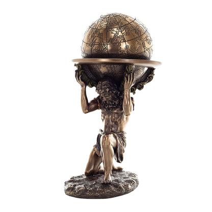 Atlas Titan Bronze Statue front view, 23.5 cm