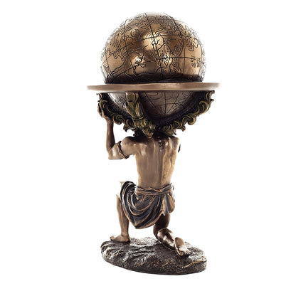 Atlas Titan Bronze Statue rear angle showing base texture