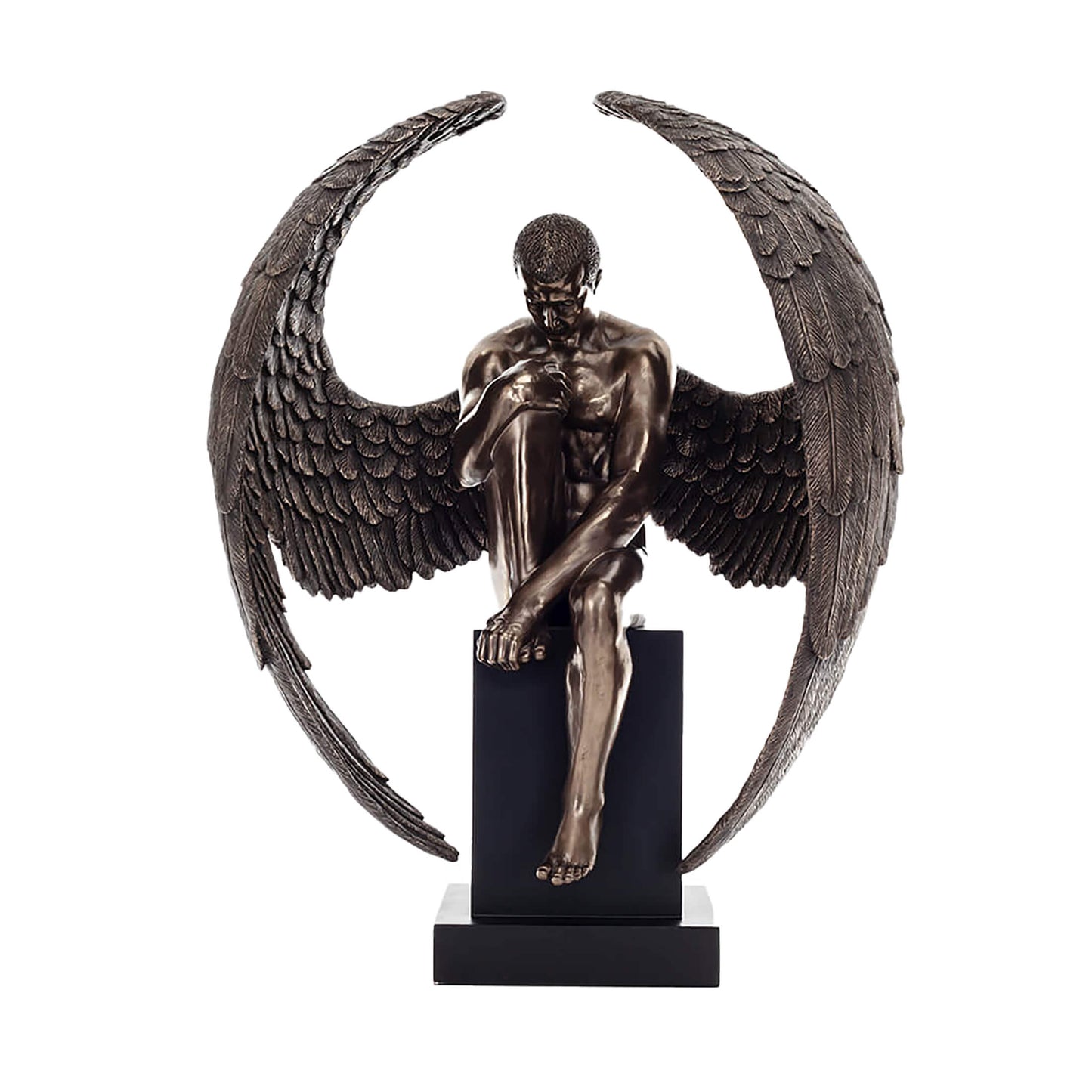 Fallen Angel Bronze Statue front view, 61×46 cm