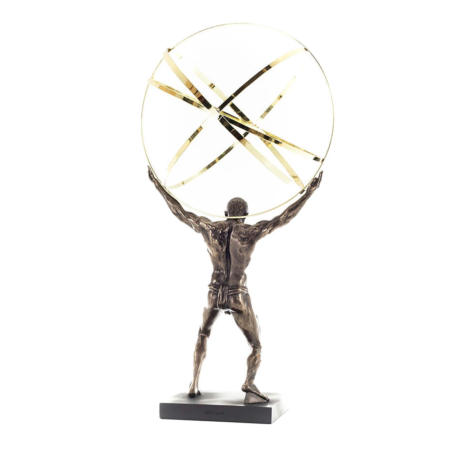 Atlas Titan Bronze Statue rear angle showing base texture