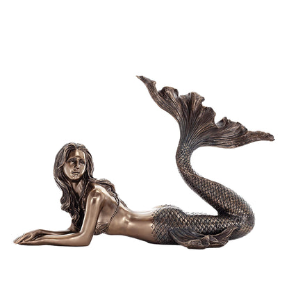 Mermaid Bronze Statue front view, 67×25×44 cm
