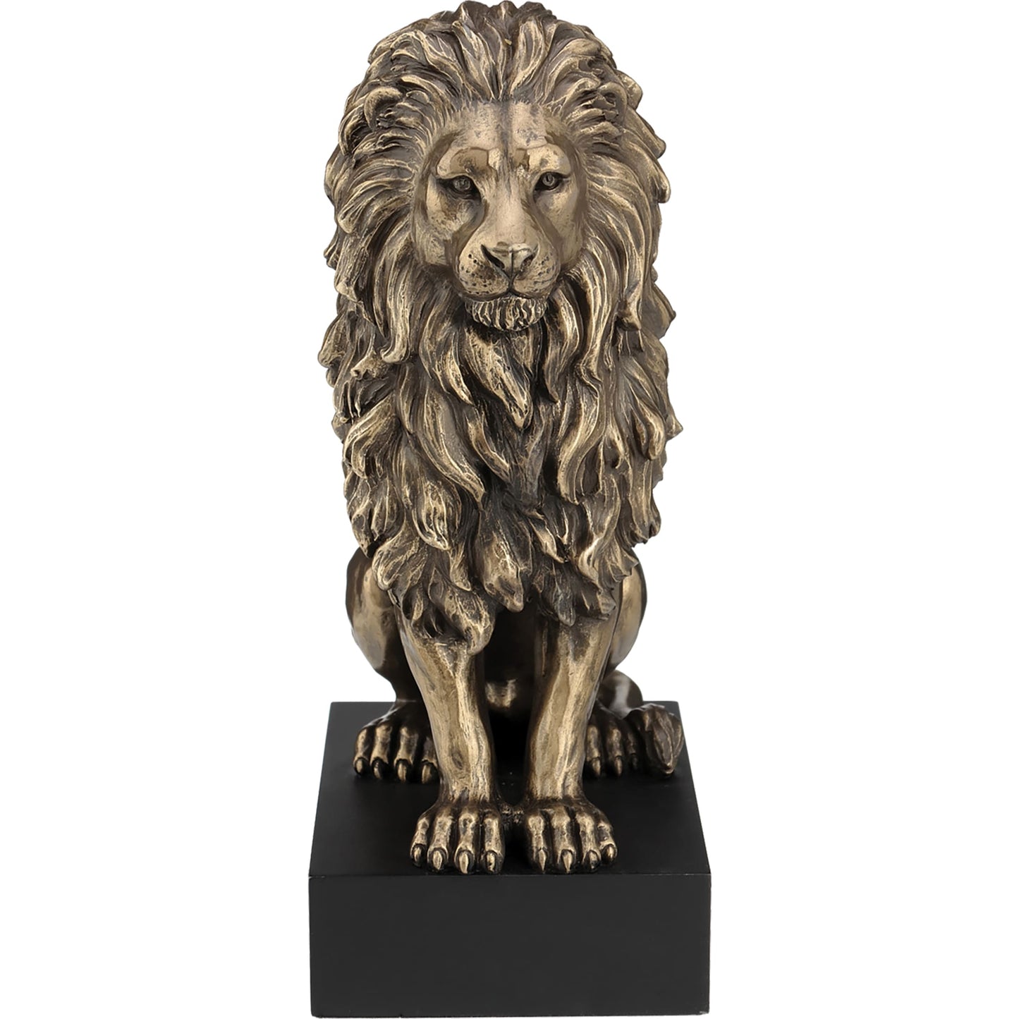 Regal Sitting Lion Statue – 22.3x16cm Veronese Cold-Cast Bronze Majestic Wildlife Figurine