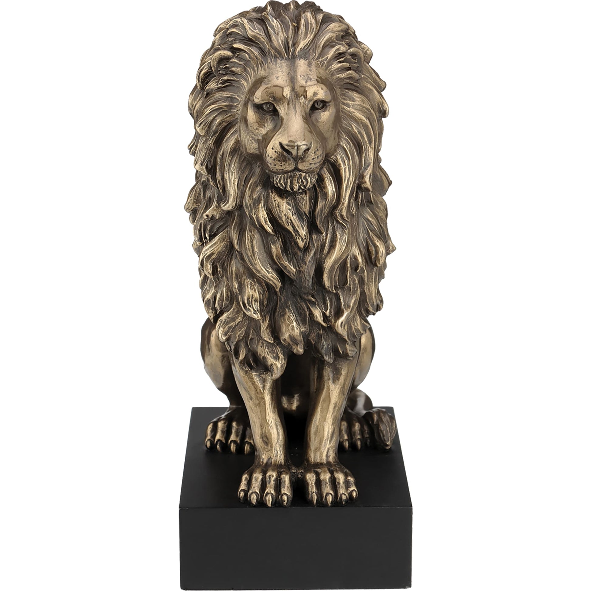 Regal Sitting Lion Statue – 22.3x16cm Veronese Cold-Cast Bronze Majestic Wildlife Figurine