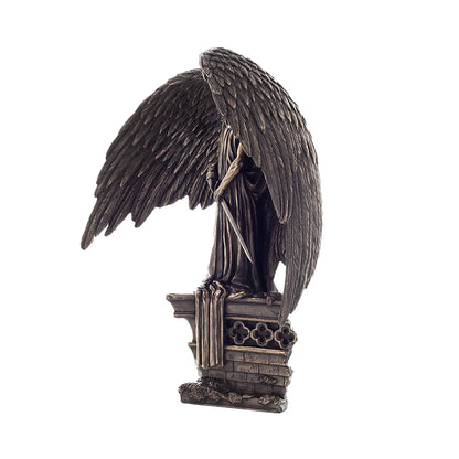 Dark Angel of Death Bronze Statue side angle with cloaked wings