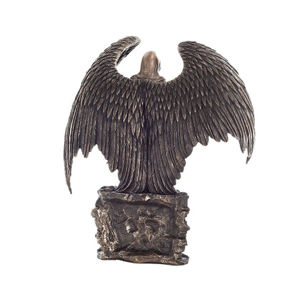 Dark Angel of Death Bronze Statue rear angle showing feather detail