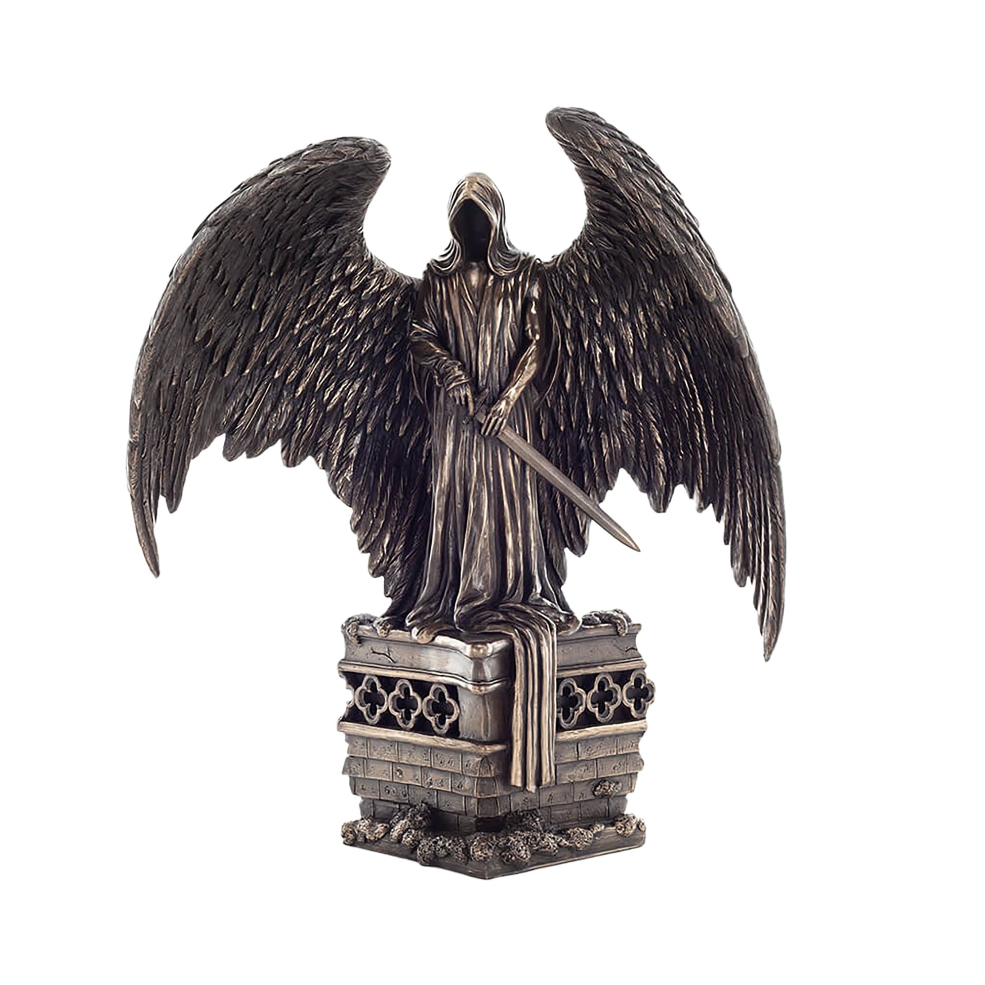 Dark Angel of Death Bronze Statue front view, 28×32.5 cm