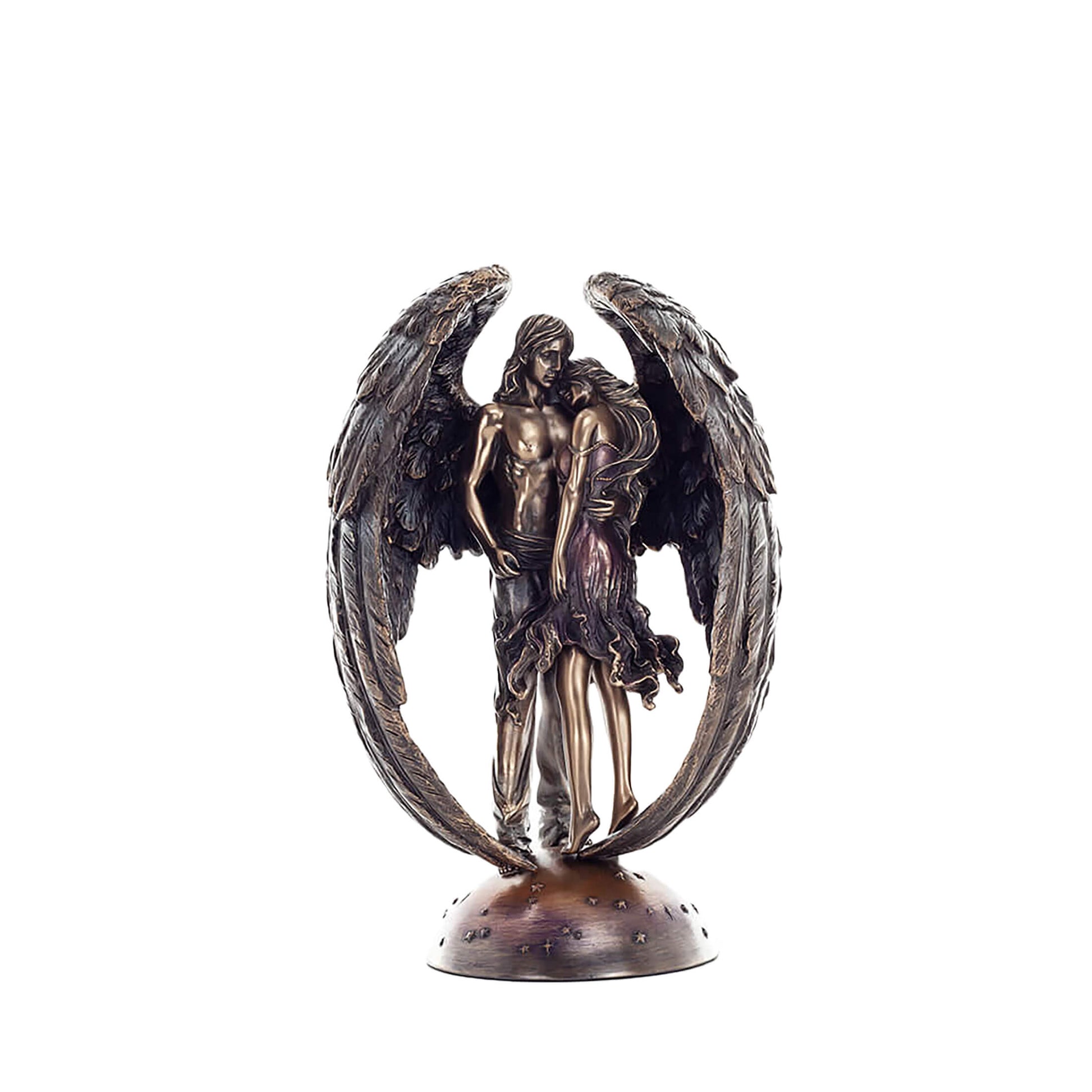 Fallen Angel & Mortal Embrace Statue – 25cm Veronese bronze figurine