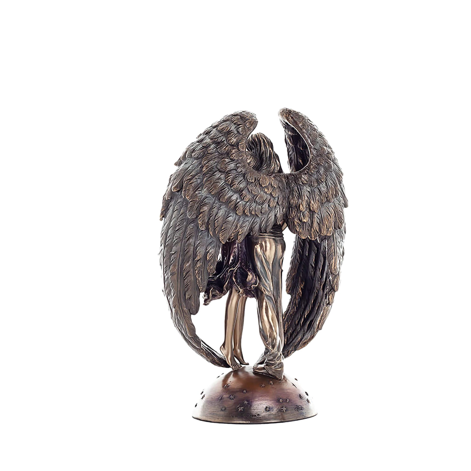 Fallen Angel & Mortal Embrace Statue – Veronese gothic fantasy sculpture