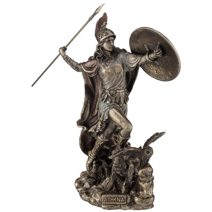 Athena Warrior Bronze Statue front view, 27 cm