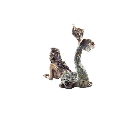 Mermaid 19.5x29cm Veronese Cold-Cast Bronze Statue – Enchanting Ocean Siren