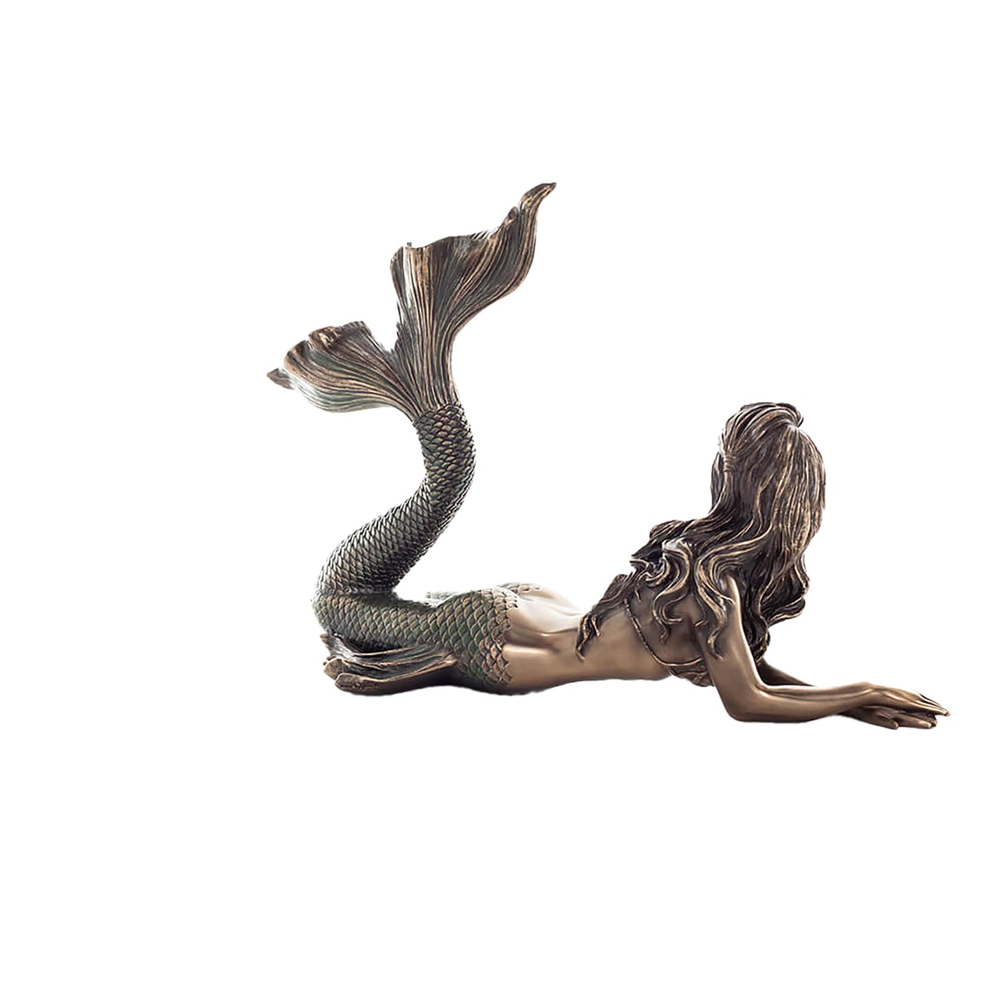 Mermaid 19.5x29cm Veronese Cold-Cast Bronze Statue – Enchanting Ocean Siren