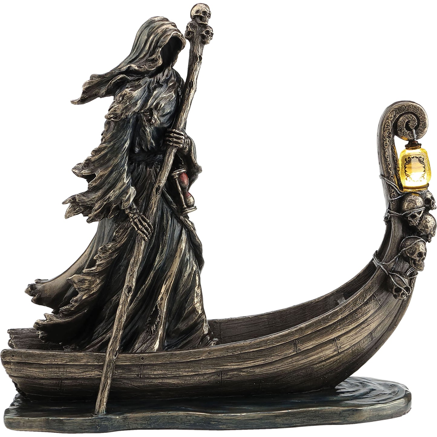 Charon Bronze Statue front view, 27.5 cm ferryman with oar