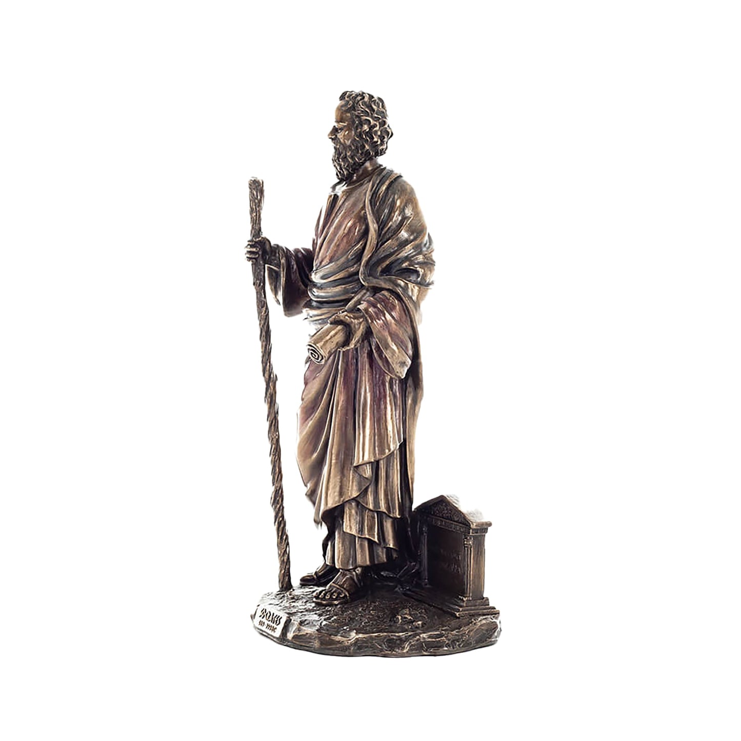 Socrates Cold-Cast Bronze Statue side angle with flowing robes
