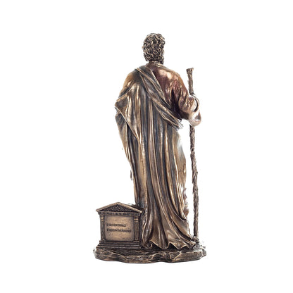 Socrates Cold-Cast Bronze Statue rear angle showing garment folds and base