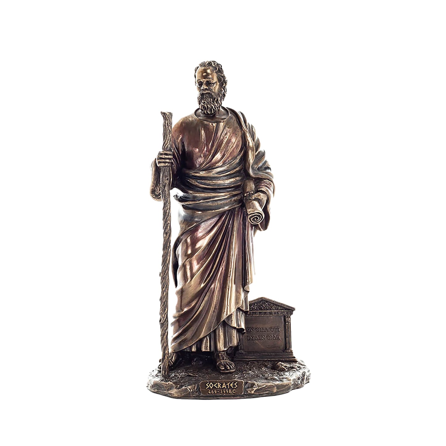 Socrates Cold-Cast Bronze Statue front view, 30 cm