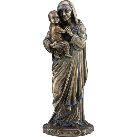 Saint Teresa 21cm Veronese Cold-Cast Bronze Statue – Mother Teresa Religious Figurine