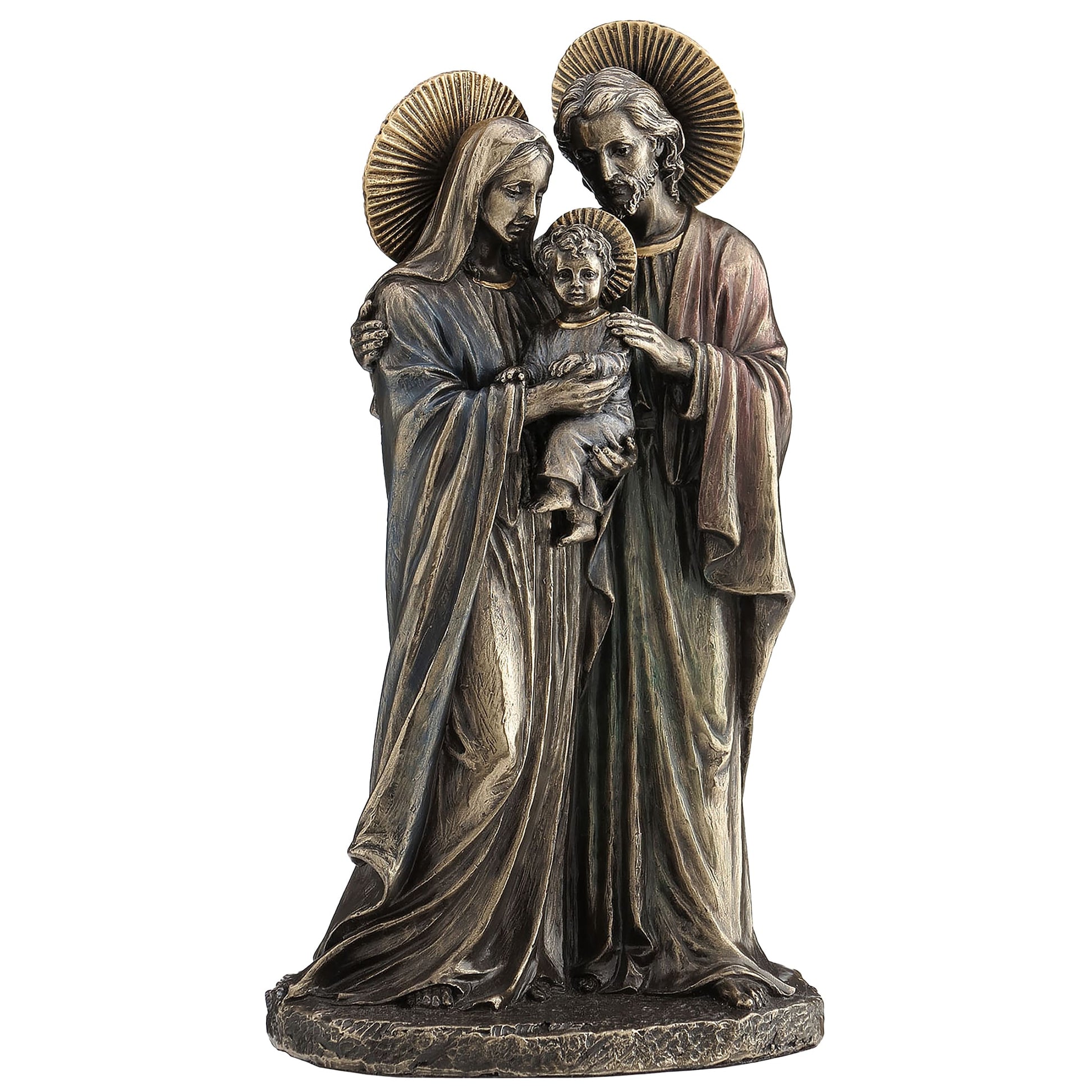Holy Family 22cm Veronese Cold-Cast Bronze Statue – Sacred Christian Religious Figurine