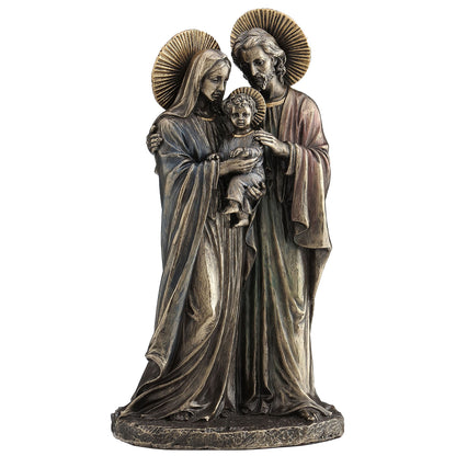 Holy Family 22cm Veronese Cold-Cast Bronze Statue – Sacred Christian Religious Figurine